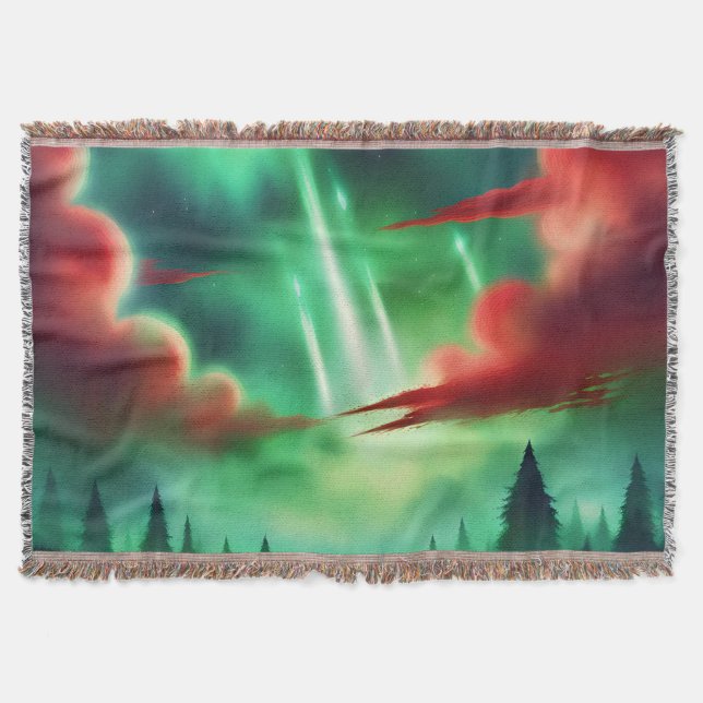 green sky throw blanket (Front)