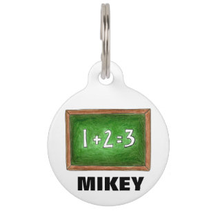 Green Slate School Chalkboard Math Teacher Class Pet Tag