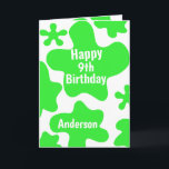 Green Slime 9th Birthday Card<br><div class="desc">This is a very slimy green slime 9th birthday card with green slime on the front, inside and some on the back to add some slime fun on any kid's birthday! Make sure to see photos of this fun slime birthday card for the birthday boy or birthday girl. You will...</div>