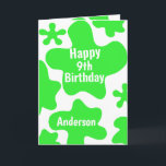 Green Slime 9th Birthday Card<br><div class="desc">This is a very slimy green slime 9th birthday card with green slime on the front, inside and some on the back to add some slime fun on any kid's birthday! Make sure to see photos of this fun slime birthday card for the birthday boy or birthday girl. You will...</div>