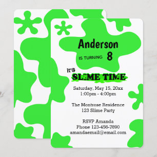 Green Slime Birthday Invitation