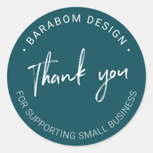 Green Small Business Thank you package sticker