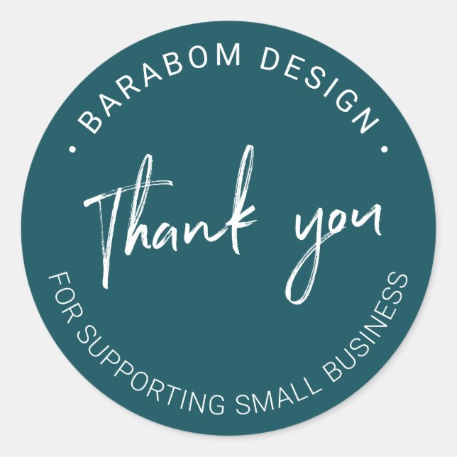 Green Small Business Thank you package sticker (Front)