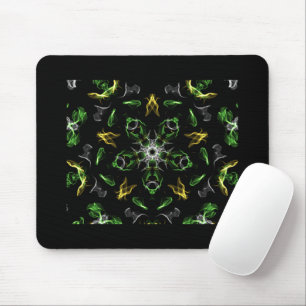 Green Smoke Mandala Design Mouse Mat