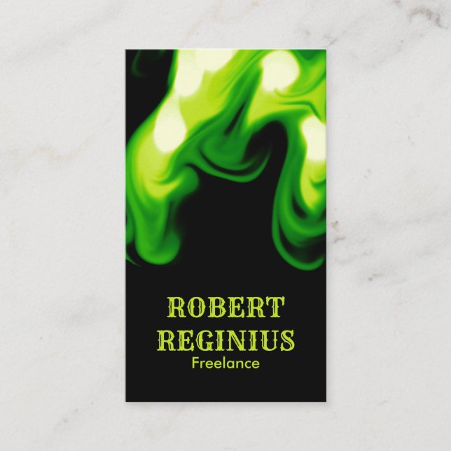 green smoke on black background j877 business card (Front)