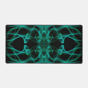 Green Smoke Symmetrical Minimalist Black Desk Mat