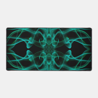 Green Smoke Symmetrical Minimalist Black Desk Mat