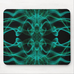 Green Smoke Symmetrical Minimalist Black Mouse Mat
