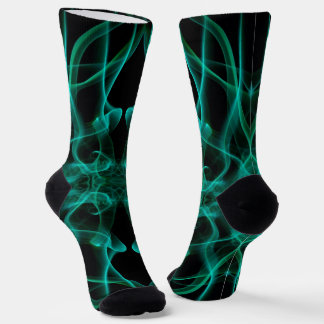 Green Smoke Symmetrical Minimalist Black Socks