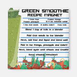 Green Smoothie Recipe Refrigerator Magnet