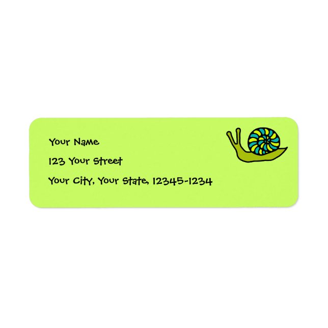Green Snail Return Address Label (Front)