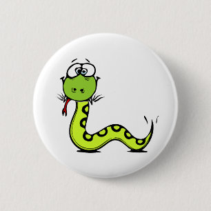 Green Snake 6 Cm Round Badge