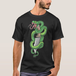 Green snake and dagger antique T-Shirt