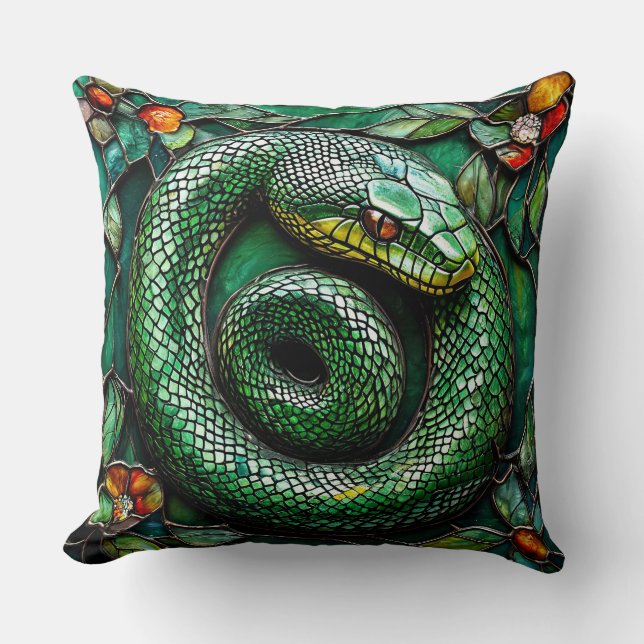 Green Snake Cushion (Front)