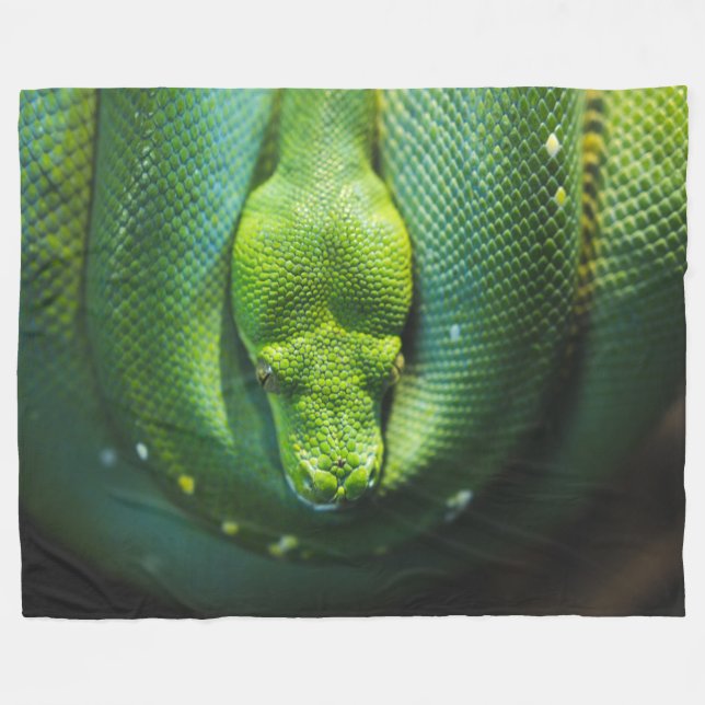 GREEN SNAKE FLEECE BLANKET (Front (Horizontal))