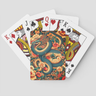 Green snake flowers playing cards