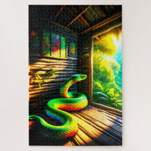Green Snake Jigsaw Puzzle