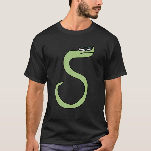Green Snake Letter S Alphabet Lore T-Shirt (Front)
