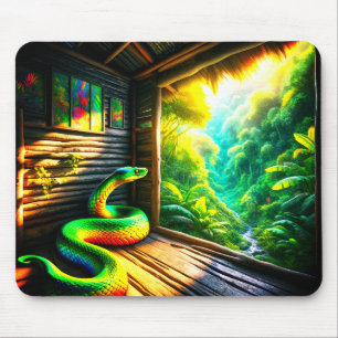 Green Snake Mouse Mat