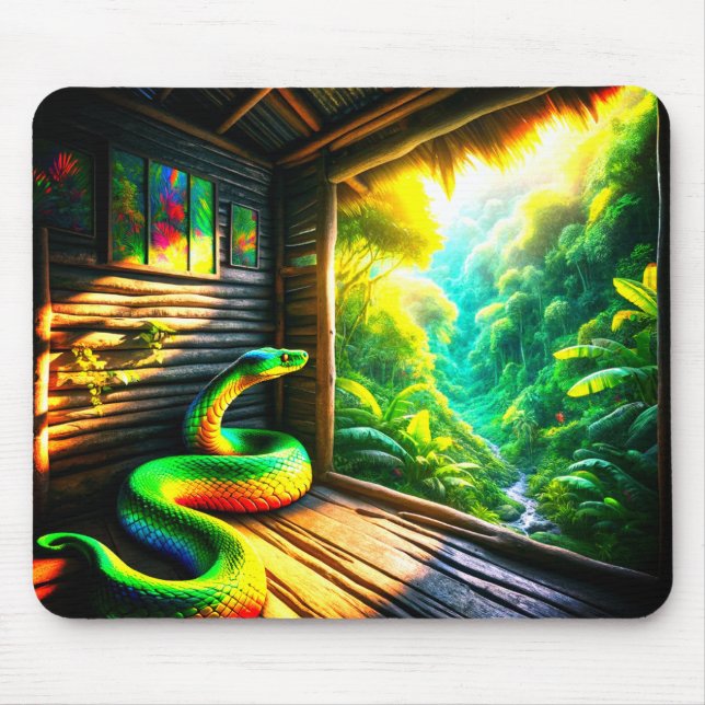 Green Snake Mouse Mat (Front)