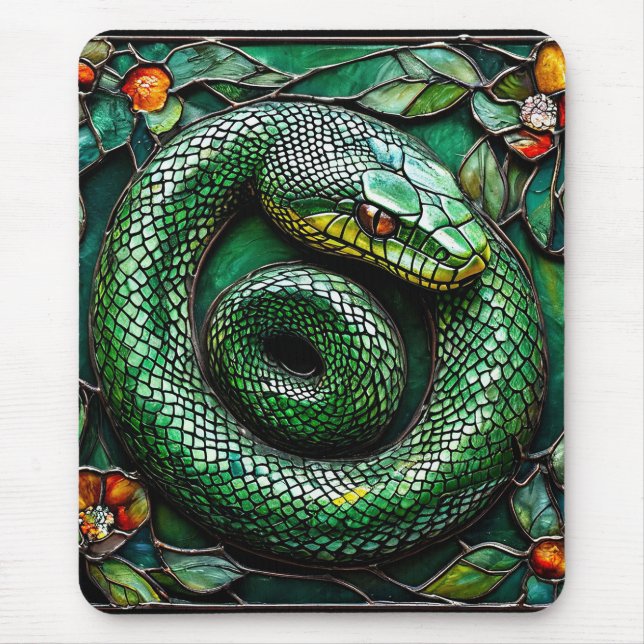Green Snake Mouse Mat (Front)