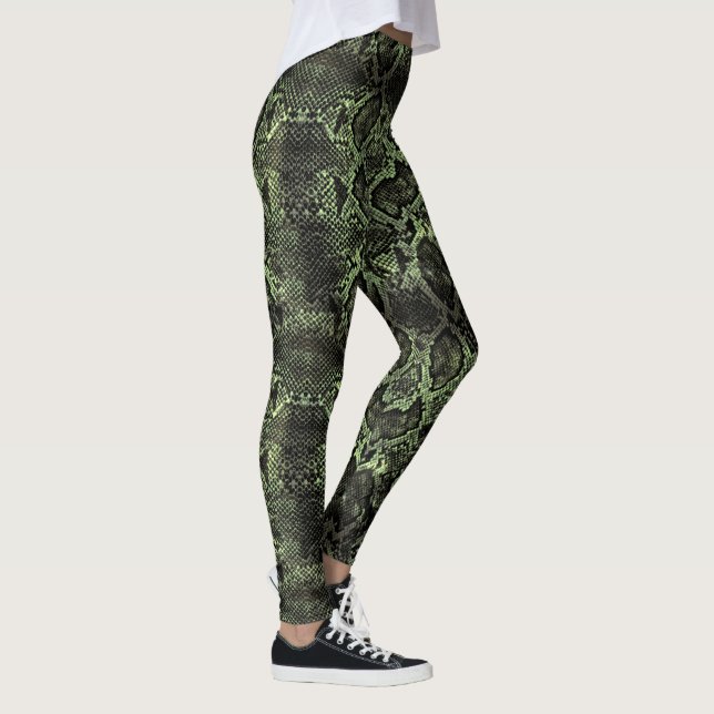 Green Snake print Leggings (Right)