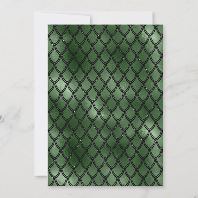 Green Snake Serpent Reptile Pattern Invitation (Front)