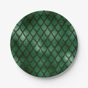 Green Snake Serpent Reptile Pattern Paper Plate
