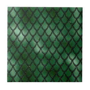 Green Snake Serpent Reptile Pattern Tile