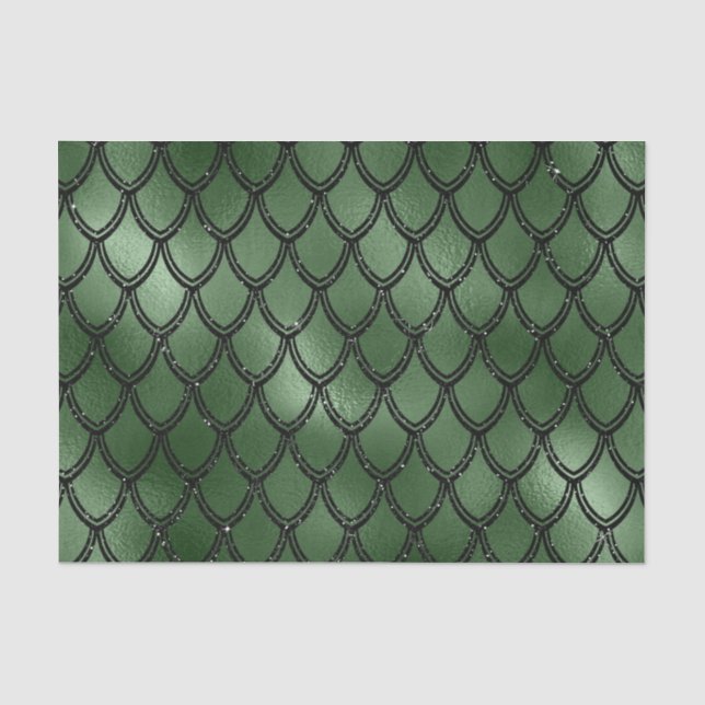 Green Snake Serpent Reptile Pattern Tissue Paper (Front)
