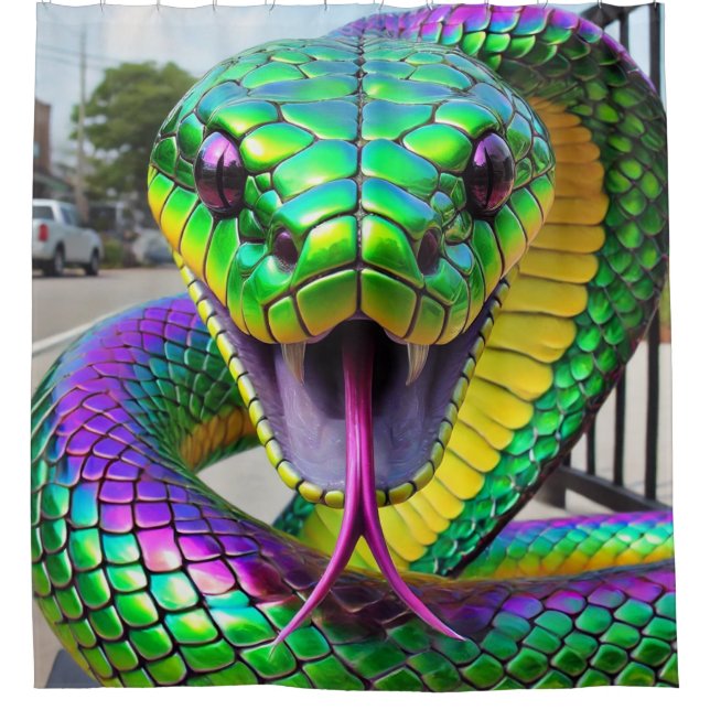 Green Snake Shower Curtain (Front)