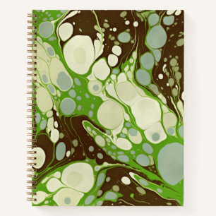Green Snake Skin Marbled Paper Retro Notebook