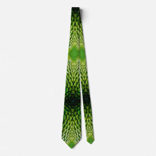 Green Snake Skin Scales Print Novelty Party  Tie