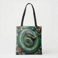 Green Snake Stylish Serpent Animal Print