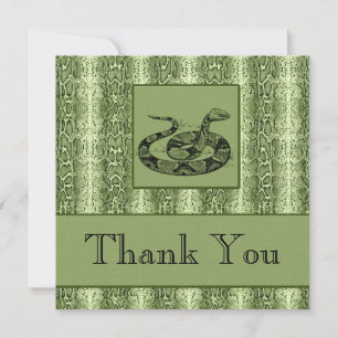 Green Snakeskin Professional Business Thank You Card