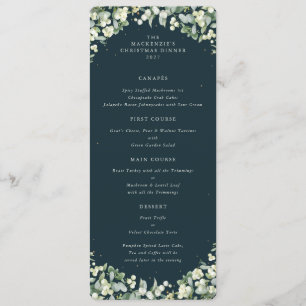 Green Snowberry Christmas Dinner Flat 4 Course Menu