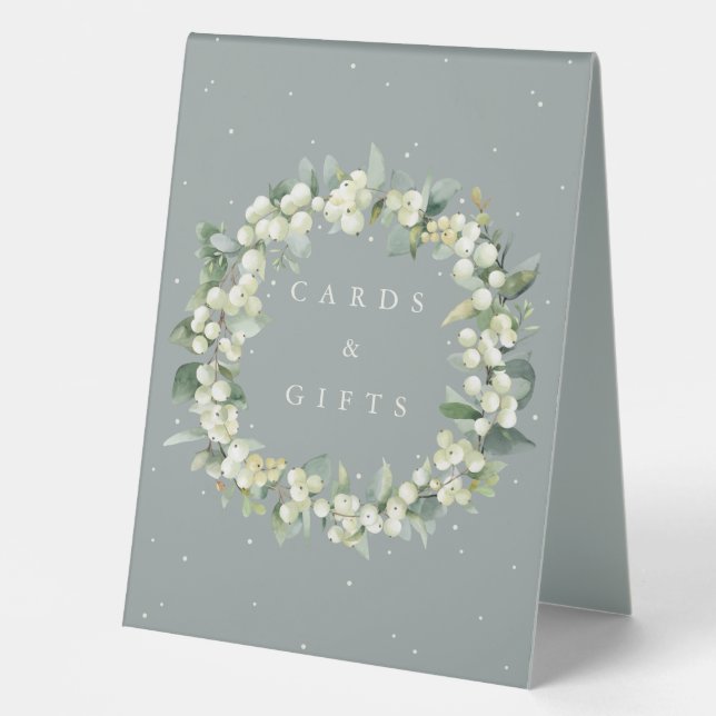 Green Snowberry+Eucalyptus Wedding Gifts+Cards (Front)