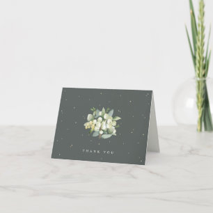 Green Snowberry+Eucalyptus Wedding Note Thank You Card