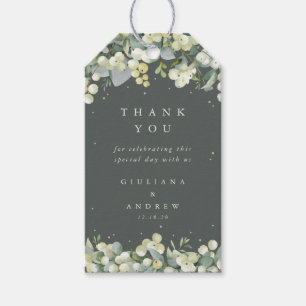 Green Snowberry+Eucalyptus Wedding Thank You Gift Tags