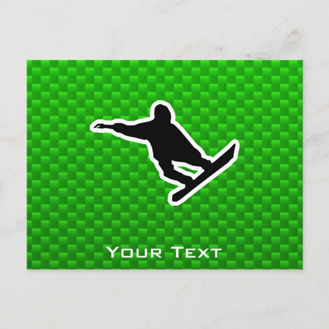 Green Snowboarding Postcard (Front)