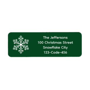 Green Snowflake Address Labels