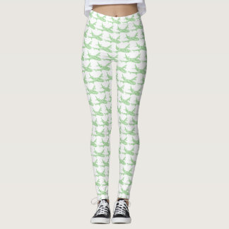 Green Snowflake Aeroplane -  Leggings