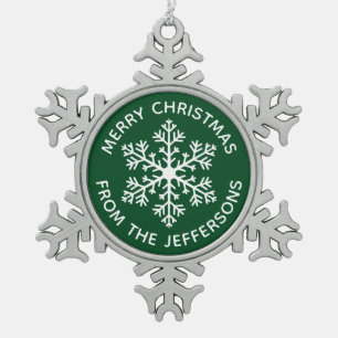 Green Snowflake Christmas Ornament