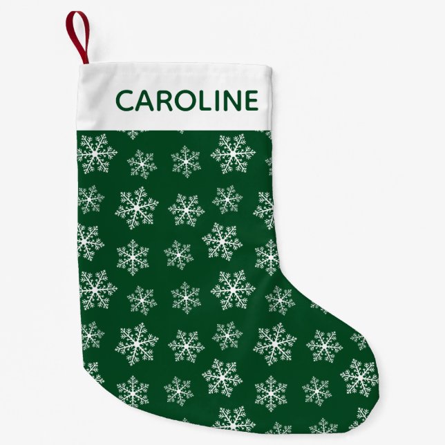 Green Snowflake Christmas Stocking (Front)
