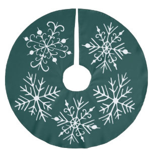 Green Snowflake Christmas Tree Skirt