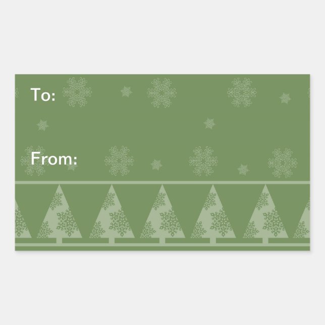 Green Snowflake Christmas Tree Stickers (Front)