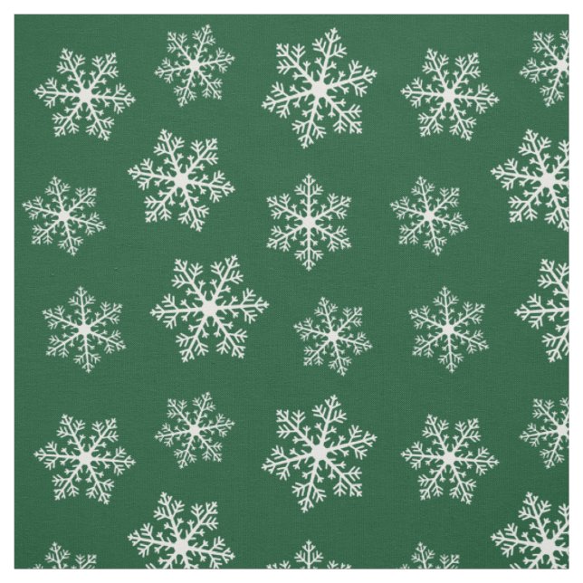 Green Snowflake Fabric (Swatch)
