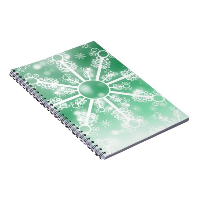 Green Snowflake Notebook (Right Side)