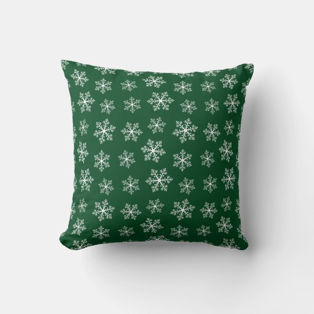 Green Snowflake Pillow (Front)