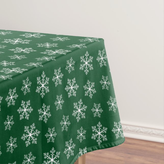 Green Snowflake Tablecloth (In Situ)